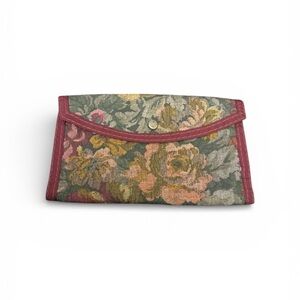 Vintage Rainbow of California Floral Tapestry Wallet Snap Closure